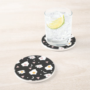 Posavasos Luna de Cena de Huevo Patrón de Confeti