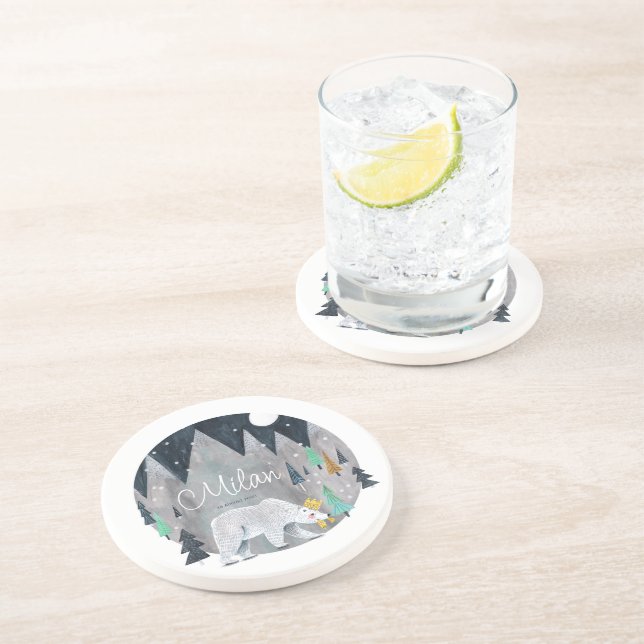 Posavasos Luna de invierno de oso (Lado)