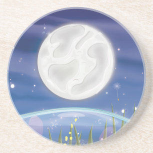Posavasos Luna llena sobre el estanque
