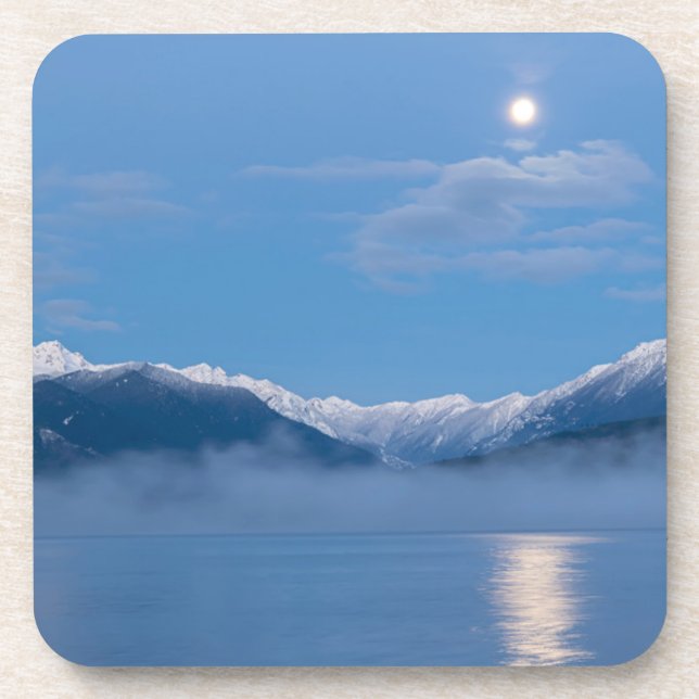 Posavasos Luna puesta | Seabeck, Washington (Frente)