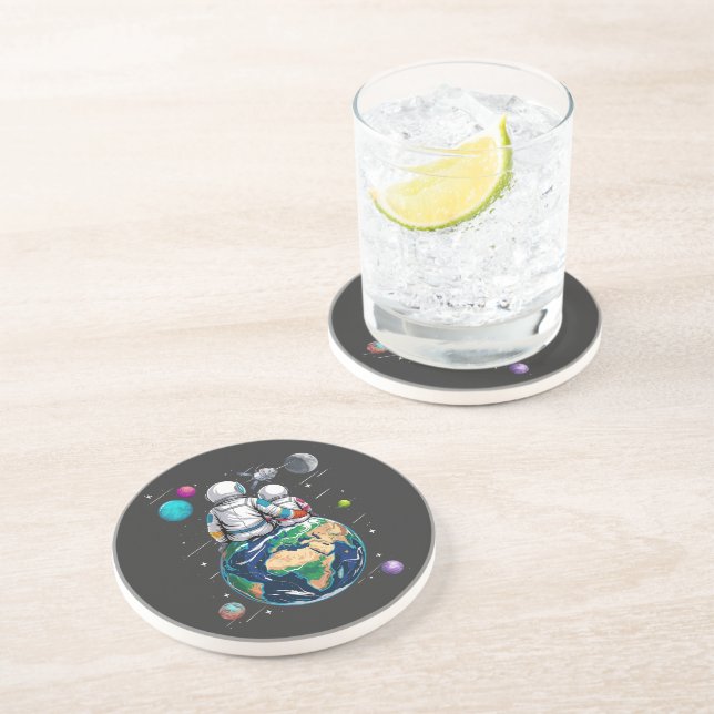 Posavasos Luna y astronauta (Lado)