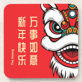 Posavasos Lunar New Year Lion Dance Hard plastic coaster