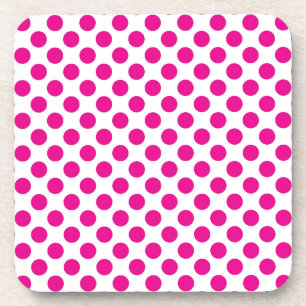 Posavasos Lunar rosado en el blanco (grande)