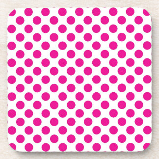 Posavasos Lunar rosado en el blanco (grande)