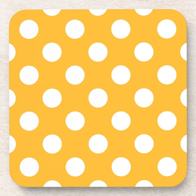 Posavasos Lunares blancos sobre amarillo (Frente)