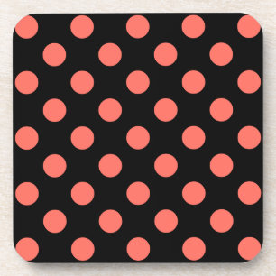 Posavasos Lunares de coral vivo sobre negro