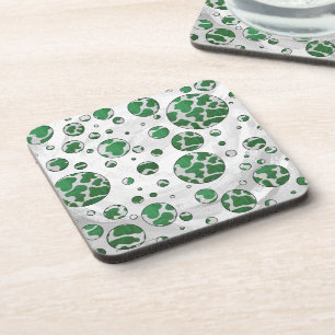 Posavasos Lunares de Vaca Verde y Blanco Estampado
