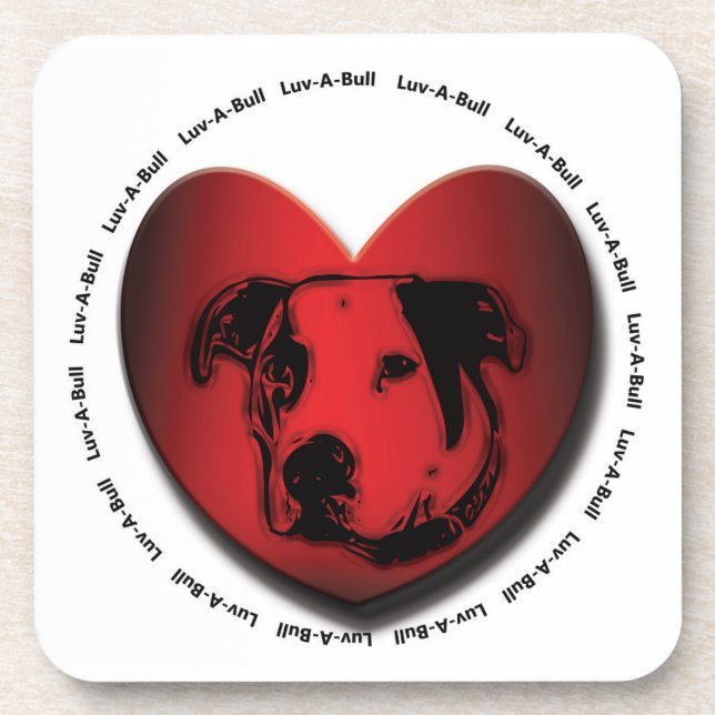 Posavasos Luv-A-Bull Bulldog americano Pit Bull Heart (Frente)