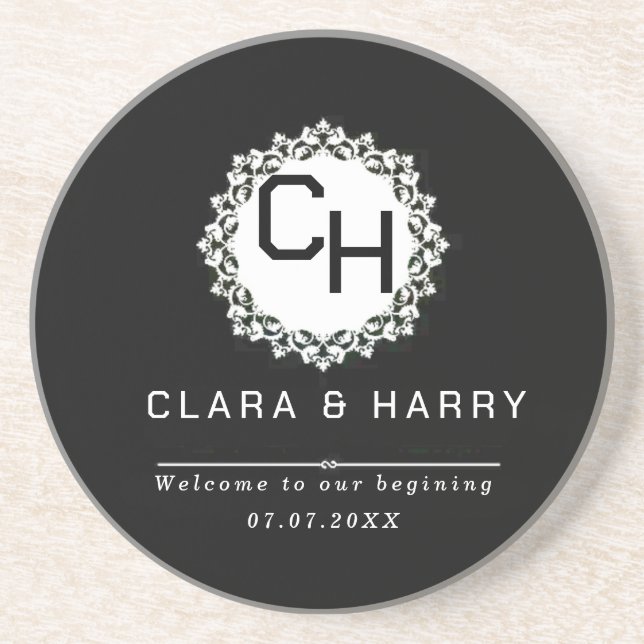 Posavasos Luxury Simple minimalist elegant modern weeding (Frente)