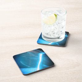 Posavasos Luz blanca fría azul sobre el vidrio