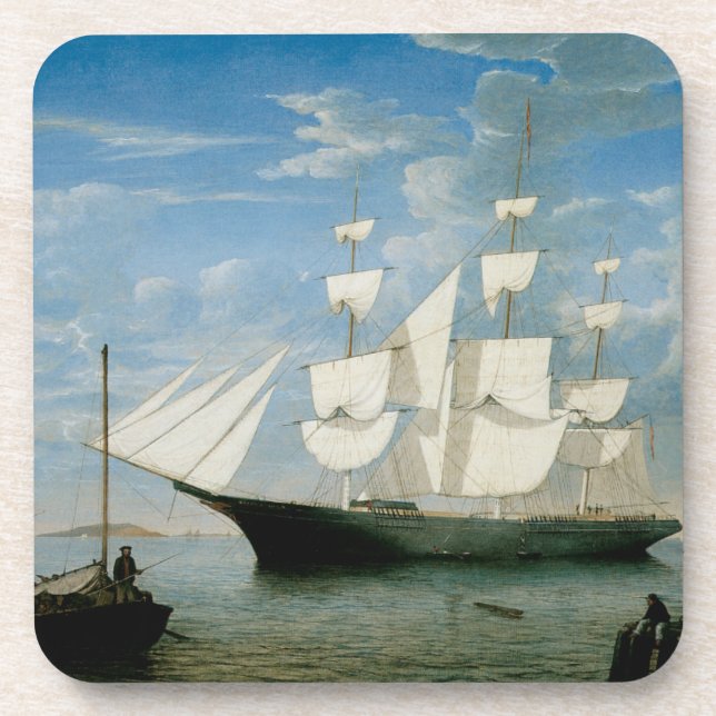 Posavasos Luz de las estrellas en el puerto de Boston (Frente)