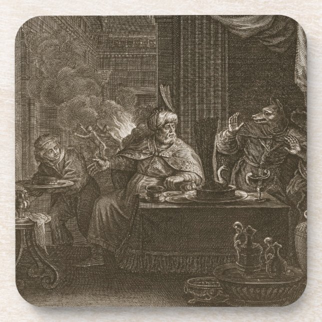 Posavasos Lycaon transformó en un lobo, 1731 (el grabado) (Frente)