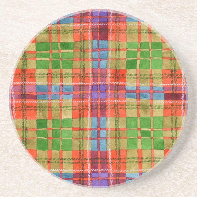 Posavasos MAC RAE TARTAN Vuelta a la montaña rusa de arena (Frente)