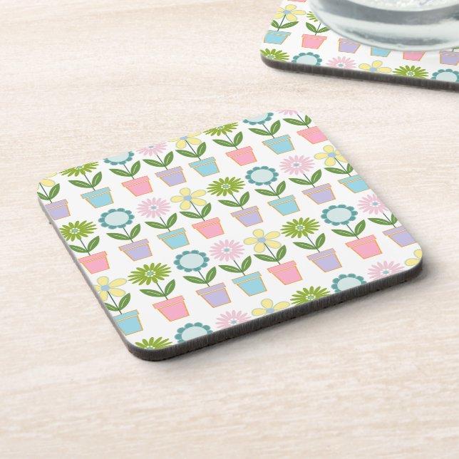 Posavasos Maceteros de Flores Pastel Lindos (Lado Izquierdo)