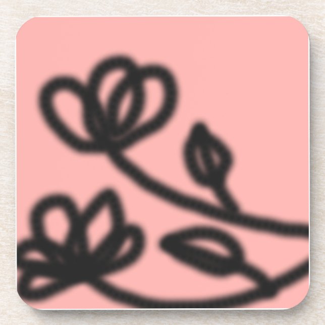 Posavasos Machacadoras de flores de arte pop (rosa) (Frente)