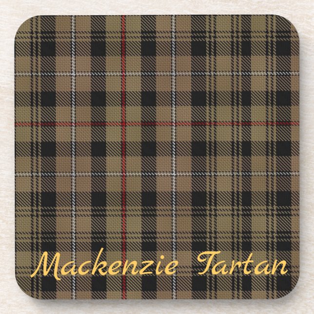 Posavasos Mackenzie Tartan Coasters Boda Set de 6 regalos (Frente)