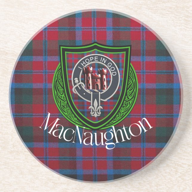Posavasos MacNaughton Scottish Clan Tartan & Crest (Frente)