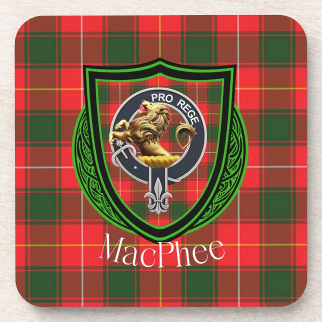 Posavasos MacPhee Scottish Clan Tartan & Crest (Frente)