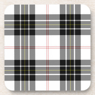 Posavasos MacPherson tartan blanco negro plaid