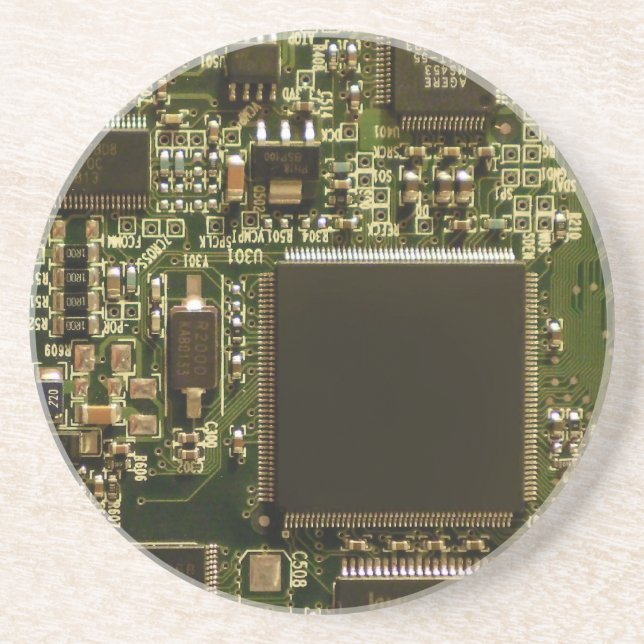 Posavasos Macro Placa de Circuito Verde | Foto de PCB (Frente)