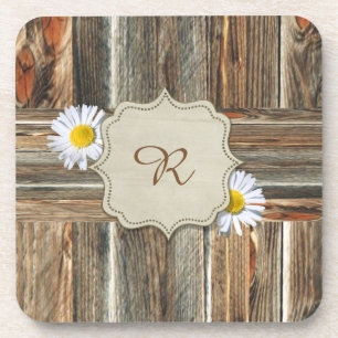 Posavasos Madera de granero con maricas personalizan a los c