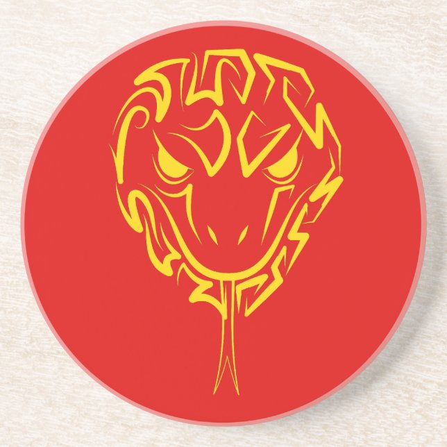 Posavasos Madera del Año Nuevo Lunar Chino de la Serpiente 2 (Frente)