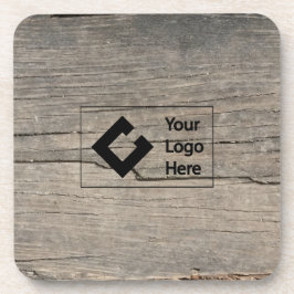 Posavasos Madera rústica de encargo con el logotipo