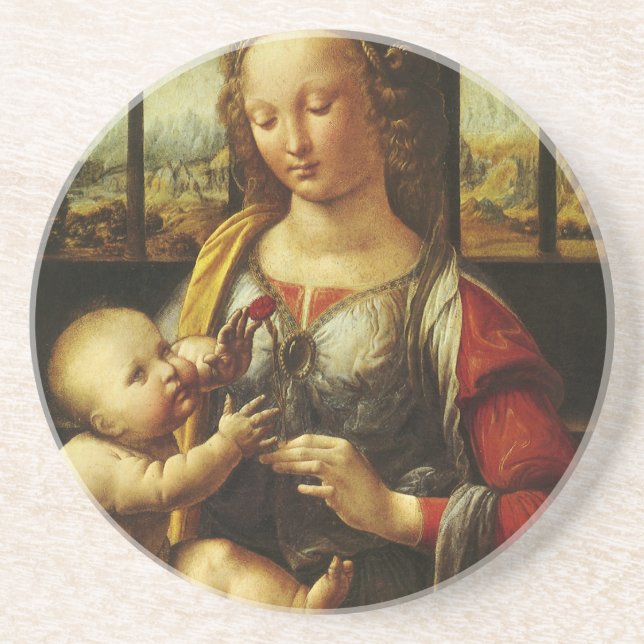 Posavasos Madonna del clavel de da Vinci (Frente)