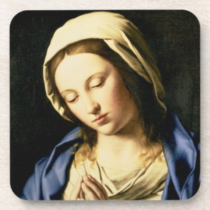 Posavasos Madonna en el rezo (aceite en lona)