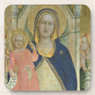 Posavasos Madonna y el niño enthroned con los santos,