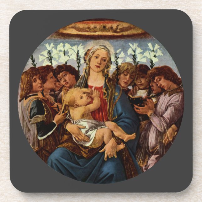 Posavasos Madonna y niño con ocho ángulos de Botticelli (Frente)