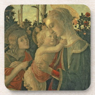 Posavasos Madonna y niño con St. John el Bautista (aceite o