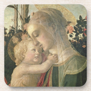 Posavasos Madonna y niño con St. John el Bautista, detai
