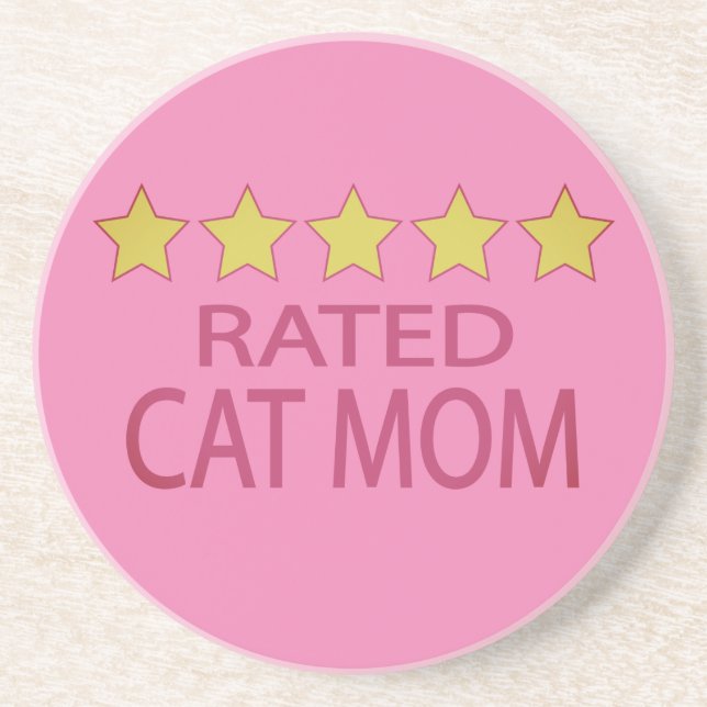 Posavasos Madre de gato de cinco estrellas (Frente)