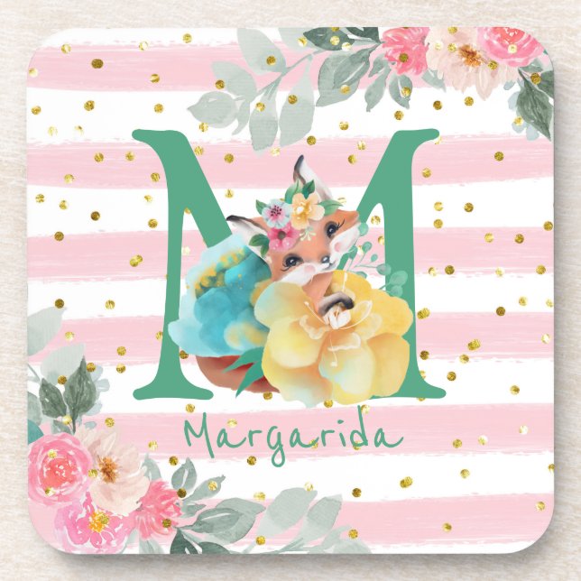 Posavasos Madre De Ilustracion Fox Para Ser Una Niña Bebé (Frente)