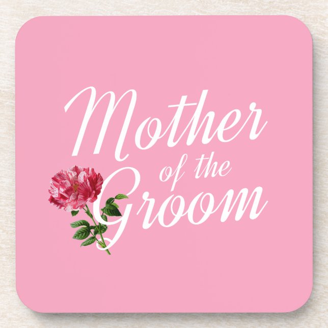 Posavasos Madre de la caligrafía del Boda Groom | Montaña (Frente)