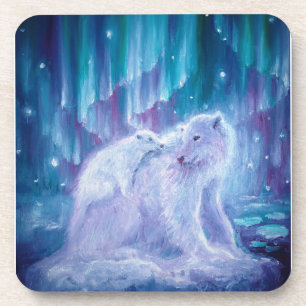 Posavasos Madre de oso polar y bebé