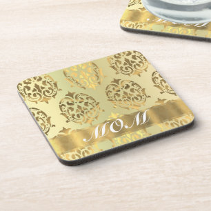 Posavasos Madre personalizada de damasco de oro