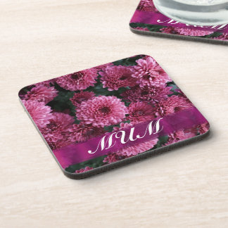 Posavasos Madre personalizada de flor rosa