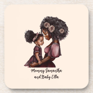 Posavasos Madre y hija negras personalizadas (1)