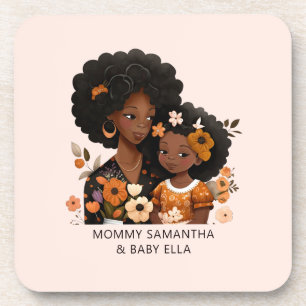 Posavasos Madre y hija negras personalizadas (13)