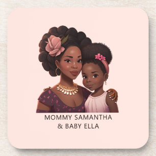 Posavasos Madre y hija negras personalizadas (15)