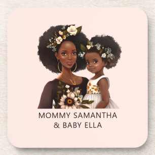 Posavasos Madre y hija negras personalizadas (18)