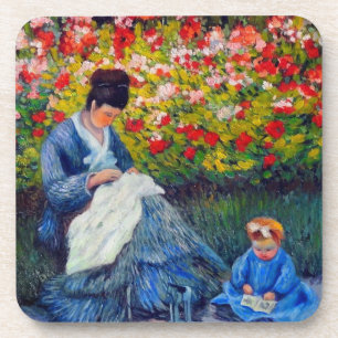 Posavasos Madre y niño monet en el jardín
