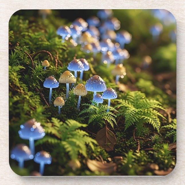 Posavasos Magical Bioluminescent Fungi - Deep Forest (Frente)