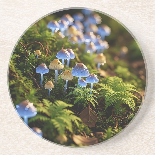 Posavasos Magical Bioluminescent Fungi - Deep Forest (Frente)