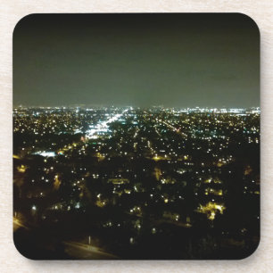 Posavasos Magnífica vista de las luces de la ciudad por la n