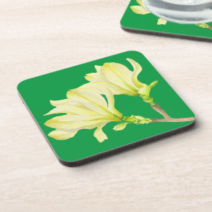 Posavasos Magnolias amarillas en un set de montaña rusa