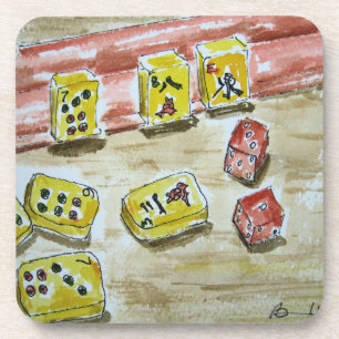 Posavasos Mah Jongg (mahjong) 6 prácticos de costa plástic