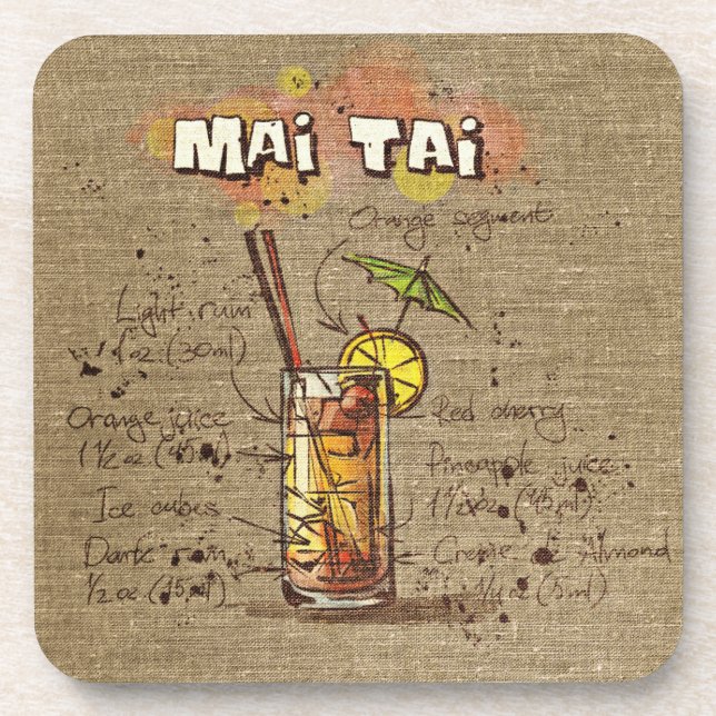 Posavasos Mai Tai Cocktail Bebe Monstruo (Frente)